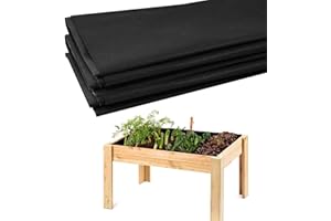 Longzhuo Heavy Duty Non-Woven Planter Liner for Raised Beds, Fabric Liner for Large Veg Trough, Recyclable Garden Liner for Outdoor Vegetable Troughs, Herb Planters (Black, 160 x 290cm)