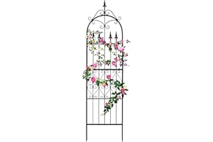 SCENDOR Garden 1 Treillis de Jardin 220 cm X 55 cm pour Plantes Grimpantes en Fil de Fer Métallique Support pour Plantes Grimpantes d'Extérieur