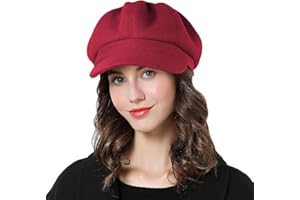 Superora Donne Berretto Newsboy Cappello Baker Berretto Piatto con Visiera Cappelli Lana Autunno Primavera Inverno