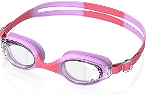 Ambienden Lunette Piscine Enfant Anti-Buée HD - Protection UV, Ajustement Rapide, Joint Silicone - Petite Monture Lunettes de Natation Unisexe 3-14 Ans