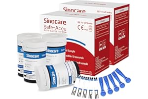 sinocare (Safe Accu) Diabetes Strips/Blood Glucose Test Strips 100 pcs No Need Code (Only for sinocare Safe Accu Blood Glucose Monitor)