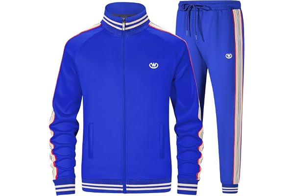W JIANWANG Herr träningsoverall joggingdräkt sportdräkt tracksuit 2 delar avslappnad atletisk jogging