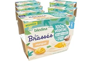 Blédina - Brassés 100% Végétal - Lait de Coco Mangue - Dès 6 Mois - 24x95g