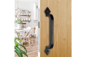 goldenwarm Schmiedeeisen Türgriff Scheunentor Griff 1 Stück Ziehgriff Türbeschlag 203mm Torbeschlag Barn Schiebetür Griffe Schwarz