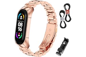 BDIG Correa Compatible Mi Band 5 Correas Metal, Pulsera de Acero Inoxidable Agradable para Mi Band 5 Correa (No Host)