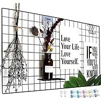 WJSX Grid Wall,DIY Eisen Gitter der Fotowand,Bilderwand Pinnwand Foto Wand,Dekoration Pinnwand Foto,Memo Hängen in der…