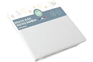babyCalin - Housse alèse en viscose extra douce - 40x80 cm Blanc