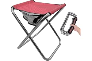 LYHLYA Taburete de camping, taburete plegable portátil, tamaño XXL, taburete de camping para adultos, soporta hasta 240 libras