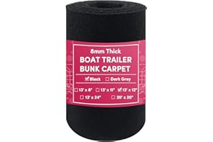 VEITHI Boat Trailer Bunk Carpet Black - Bunk Carpet for Boat Trailers - Boat Bunks for Trailer - Boat Bunk Carpe - Boat Trailer Carpet for Boat Trailers or Jet Ski Ramps (2 Thickness,5 Size,2 Color)