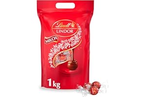 Lindt LINDOR Praline di Cioccolato al Latte, 80 Cioccolatini, in confezione assortita maxi formato 1kg