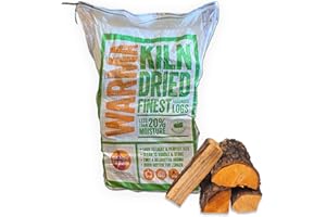 Warma XL Bag 60L Kiln Dried Hardwood Firewood Logs 20kg - Perfect for Outdoor, Fire Pits, Log Burners, Wood Fired Stoves, Pizza Ovens & Multi Fuel - 1 x 60L Bag