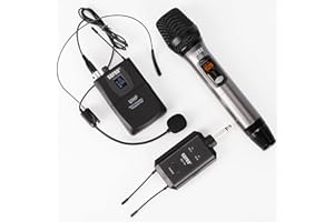 SGPRO Portable Wireless Microphones Rechargeable Receiver Handhead and Headworn Sets for Singing Speaking Hosting and Teaching