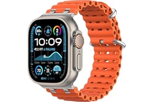 Astorgos Correas Ocean Compatible con Apple Watch Ultra 3/2/1 49mm, S11/S10 46mm,9/8/7 45mm, SE3/SE2/SE/6/5/4 44mm,3/2/1 42mm, Correa de Reloj Deportiva con Conector Metálico para Hombre Mujer