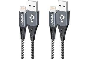 SIZUKA Kabel do ładowania iPhone'a [1M 2 szt.] kabel Lightning iPhone Szybka ładowarka kabel nylonowy pleciony przewód do ładowania iPhone 13 12 11 Pro Max XR XS X 8 7 6s 6 Plus 5s 5 SE