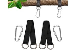 CICIING Hanging Kit Straps, 2 x 25 cm Swing Hanging Straps with 2 Carabiner and D-rings, Adjustable Heavy Duty Hammock Straps for Tree Swing Camping Hammock