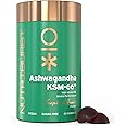 Nutriburst 300mg Ashwagandha + Vitamin B5 & Iodine - Herbal Adaptogen Reduce Tiredness & Fatigue, Supports Mental Performance - Vegan, Sugar Free Supplement - 60 Gummies - 1 Month Supply