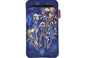 Arco Design Handytasche bertoni aus Filz und Stoff für Smartphone z.B. iPhone 15/14/14 Pro Max/13/13 Pro/12/11, Galaxy S23/S22+/S21+/S20, Redmi, Pixel 7/6 - Damen Handysocke Bunt (Midnight, Normal)