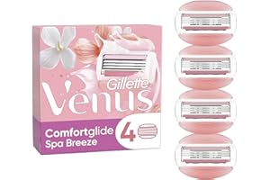 Gillette Venus Comfortglide Spa Breeze Rasierklingen Damen, 4 Ersatzklingen für Damenrasierer mit 3-fach Klinge | 4 Stück (1er Pack)