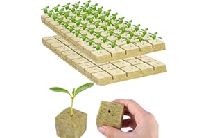 Gfamous 50 Pezzi Grow Cubes,Cubi di Lana di Roccia,Lana di Roccia Cubi di Idroponica,per Coltivazione di seli, Rockwool Grow Cubi per Coltivazione di compresse Soilless piantagione