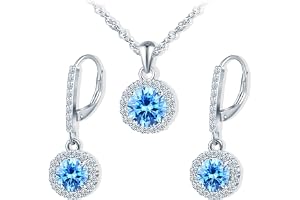 MicVivien dam kedja och örhängen zirkon rund silver 925 smyckeset