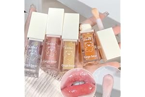 Sitovely 4 PCS Hydratant Huile pour les lèvres, Scintillant Brillant à lèvres Rouge à lèvres, |Baume à lèvres teinté | Lipgloss |Lip Balm | Ensemble Lip Glow Oil