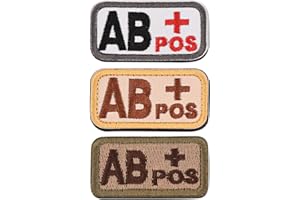 FaithHeart Toppa per gruppo sanguigno con logo ricamato con chiusura in velcro, gruppo sanguigno AB