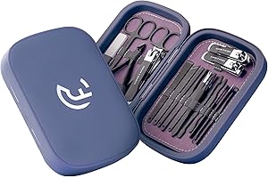 CAELYN & FRANCIS 18Pcs Manicure Set, Professional Stainless Steel Nail Care Tools, Portable Grooming Kit for Travel and Home, Ideal Nail Clippers, Gift for Men Women Friends and Parents (Royal Blue)