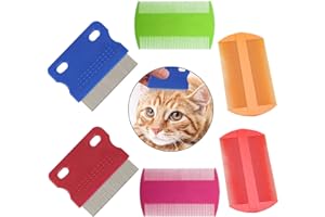 MEISHEAMIN 6 Pcs Dog Cat Hair Removal Massaging Combs, Dandruff & Stain Remover (Random Colour)