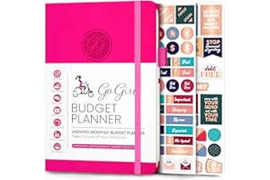 ‎GOGIRL GoGirl Budget Planer - Monatliches Budgetbuch für Finanzplaner. Expense Tracker Notebook Journal zur Kontrolle Ihres Geldes. Undatiert, dauert 1 Jahr, Kompakt (13.5x19cm) - Heißes Rosa