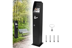 Cendrier sur Pied en Acier Inoxydable, Cendrier sur Pied pour Extérieur pour Patio Hôtels Cafés Bureaux Restaurants Bars par Poweka