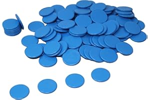 WISSNER Game chips blue (100 pieces) made of RE-Plastic® | Counting chips Marker Tokens ø 25 mm