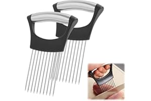 KAHAYBEALL 2 Piezas Cortador de Cebolla de Acero Inoxidable, Soporte de Cebolla con Soporte Antideslizante para Cortar Cebollas, Cortador de Verduras, Tomates, Aguacates, Huevos y Otras Verduras