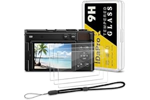 iDaPro Folia ochronna na wyświetlacz do Panasonic LUMIX S9 DC-S9 szkło hartowane [3 szt.] + pasek na rękę szkło o twardości 9H, odporna na zarysowania, ochrona przed pęcherzami, odporna na odciski