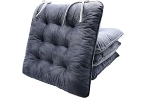 YUNSHANGHE Lot de 4 Coussins de Chaise Lavables en Velours Cristal - 40 x 40 cm - Doux - Pour Bureau, Ordinateur, Jardin, Cuisine ou Salle à Manger