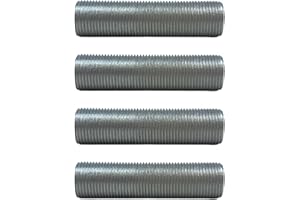 HALOTEC | Set 4 tubi filettati M10x1 in metallo zincato alta qualità | Tubo metallico zincato 40 mm | Accessori per portalampade e illuminazione professionale | Resistenti, durevoli