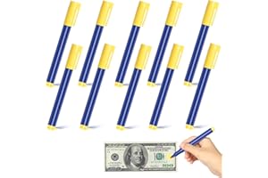 KUHAWL 10 Stück Geldscheinprüfer Stift, Falschgeld Stift Geldprüfstift Euro, Falschgeld Checker Stifte Falschgeld Prüfstift Banknotenprüfstift für Echtheitsprüfung Verschiedener Banknoten