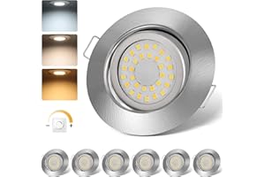 ‎CLOKSH cloksh LED Einbaustrahler 230V Dimmbar LED Spots 5W IP44 Bad Einbauleuchten Schwenkbar Deckenspots,Warmweiß 3000K Neutralweiß 4000K Kaltweiß 6000K Einbauspots für Badezimmer Küche Wohnzimmer