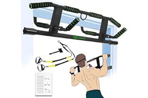 HAKENO Klimmzugstange zum Einhängen–2025 Upgrade Multifunktionale Reckstange, Türrahmen eingehängt Werden kann Pull Up Bar mit professionellem Schlingentrainer