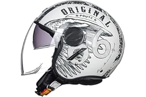 LIONCIANO Motorradhelm, ECE 22.06-zertifizierter halboffener Helm, offener Helm, Moto und Roller, Damen, Erwachsene, Anti-Kratz-Visier