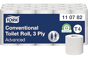 Tork 110782 extra weiches Kleinrollen Toilettenpapier in Advanced Qualität für Tork T4 Toilettenpapier Kleinrollensysteme / 3-lagiges WC-Papier extra weich und reißfest, 30er Pack (30 x 250 Blatt)