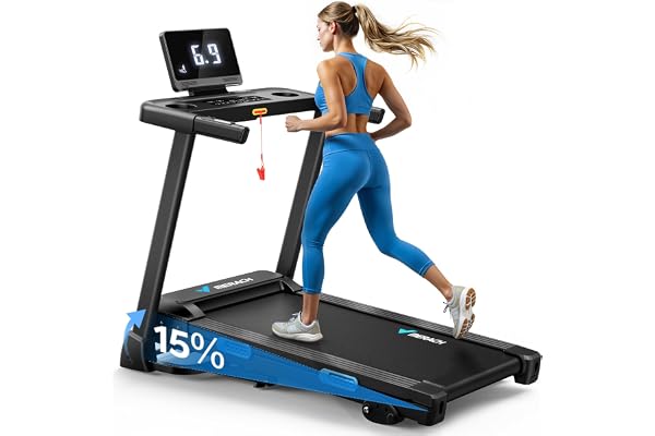 MERACH Tapis de Marche, 15% Tapis de Course Pliable Inclinable, 2.5HP Vitesse Réglable 0.8-12km/H Walking Pad, Tapis de Marche Inclinable, Treadmill avec Écran LED, Exercice à Domicile et au Bureau