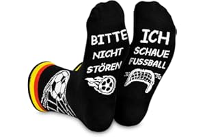 Trustnice Geschenke für Männer Fussball Fanartikel Lustige Socken mit Spruch Bitte Nicht Stören Ich Schaue Fußball - Fussball Geschenke Jungen Kinder Damen Herren Geburtstagsgeschenk Fussball Socken