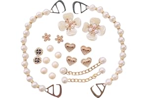 MUNSKT Bijoux Croc 20 PCS Pins Bling Strass Fleurs Designer Charms pour Enfant Fille Adulte Femme