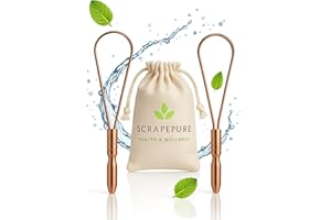VAN RAFF Tongue Scraper Handcrafted 100% Food Grade Copper Tongue Scraper Ayurvedic Benefits (Set of 2) Fights Bad Breath Adults and Kids