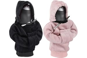 Lonnalee Car Gear Stick Cover, Hoodie for Gear Stick Car Decor Gear Shift Knob Cover,Hoodie car Gear Shift Cover,Hoodie for Gear Stick,for Universal Gear Shifter（Black+Pink）
