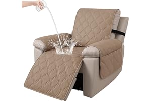 Ystyle Copripoltrona Relax Reclinabile Grande 1 Posto, 100% Impermeabile Copridivano Elettrica Salvadivano, Copri Poltrona Elettrica Reclinabile con Braccioli, Caffè Chiaro