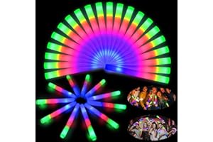 DNOYEVVS 42 Palos de Espuma Luminosos LED, Barras Luminosas, Varillas de espuma LED que brillan a granel, suministros de fiesta que brillan en la oscuridad con 3 modos de parpadeo colorido
