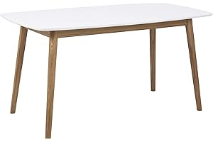 ‎AC DESIGN FURNITURE AC Design Furniture Pernille Esstisch, B: 150 x T: 80 x H: 75,5 cm, Weiß/Eiche, Holz, 1 Stk