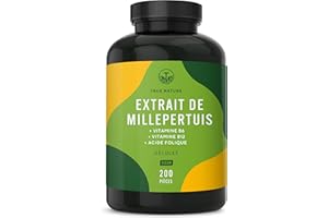 Millepertuis + Vitamines B6, B12 & Acide Folique - Hypericine & Hyperforine naturelles - 200 Gélules Vegan 450mg - Bonne Humeur, Anti-Stress & Sommeil - Sans Additifs, Gluten & Lactose - TRUE NATURE
