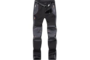 BenBoy Pantaloni Trekking Uomo Invernali Impermeabile Pantaloni da Sci Neve Arrampicata Escursionismo Caldo Pantaloni Softshell Outdoor